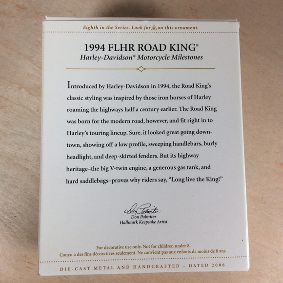 Hallmark 1994 FLHR Road King Harley Davidson Motorcycle Milestones Keepsake Orna - Picture 8 of 12
